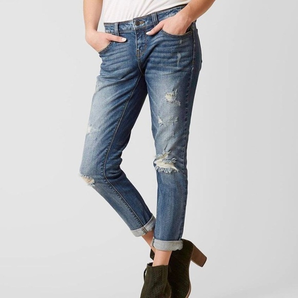 DayTrip 24 (0) Slouchy Lynx Ankle Straight Women’s Jeans Distressed Stretch - Picture 1 of 12